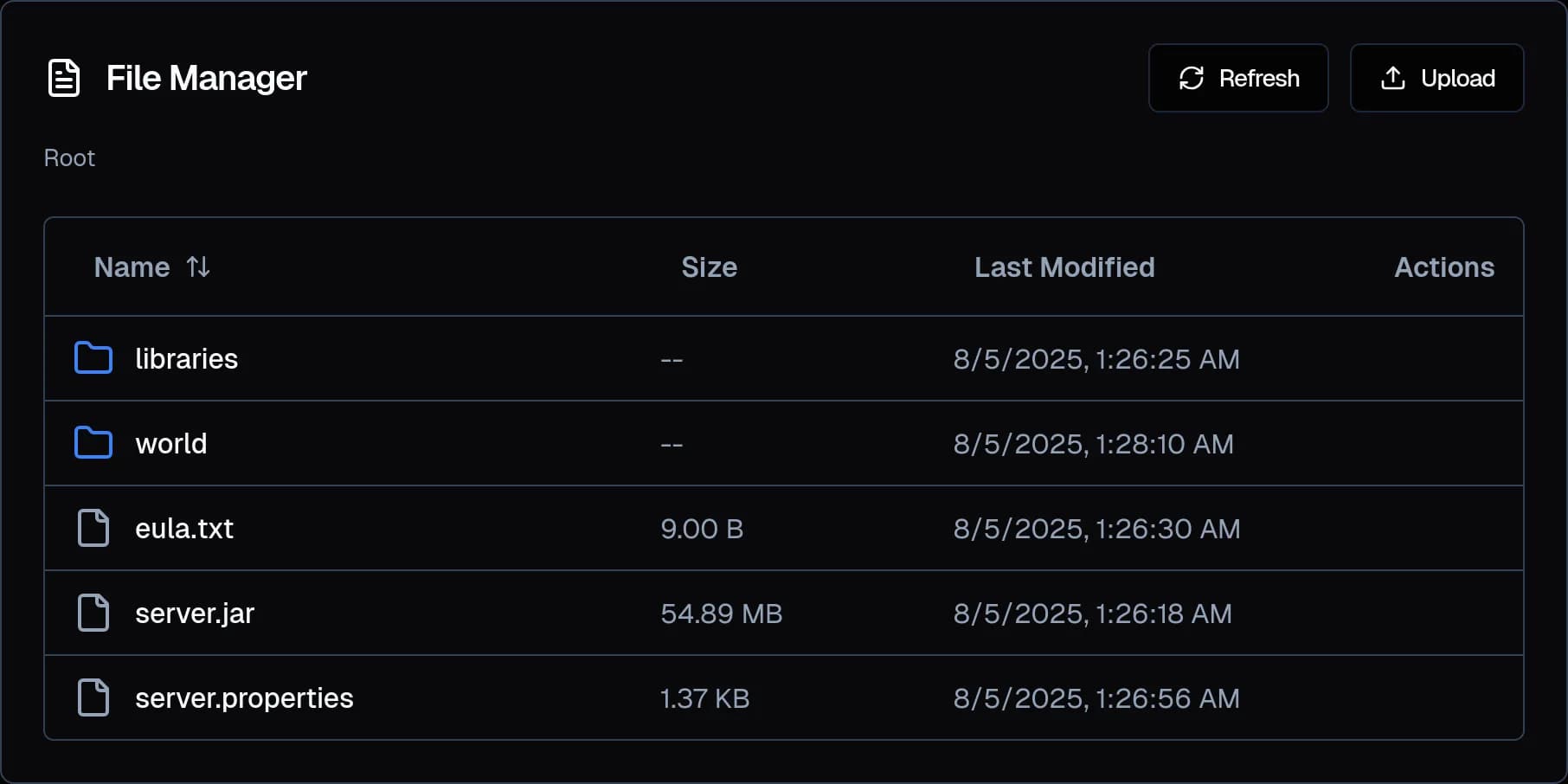 Filemanager screenshot