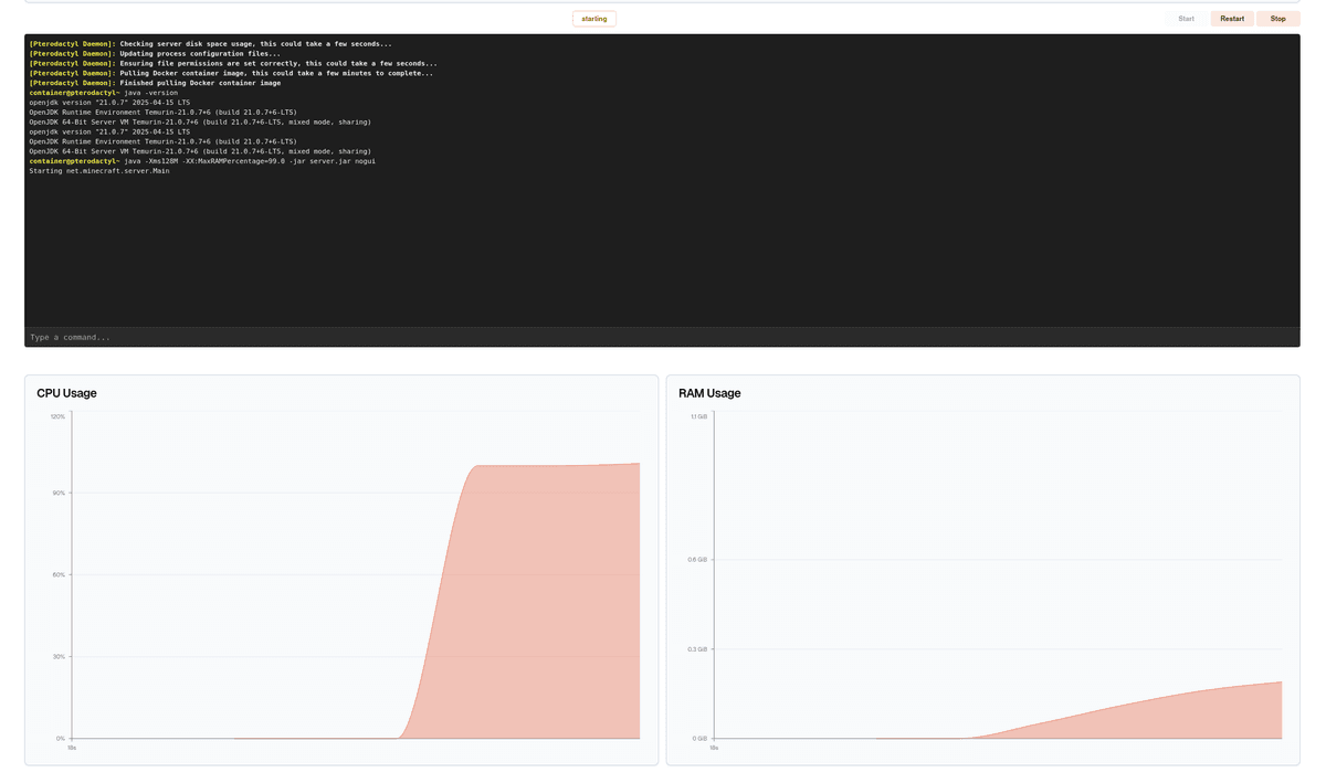 Kontrollpanel Screenshot